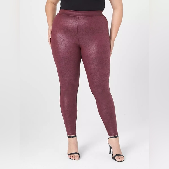 Lane Bryant Pants - NWT Lane Bryant Pull-On High-Rise Ponte Legging - Coated, Maroon, 18/20